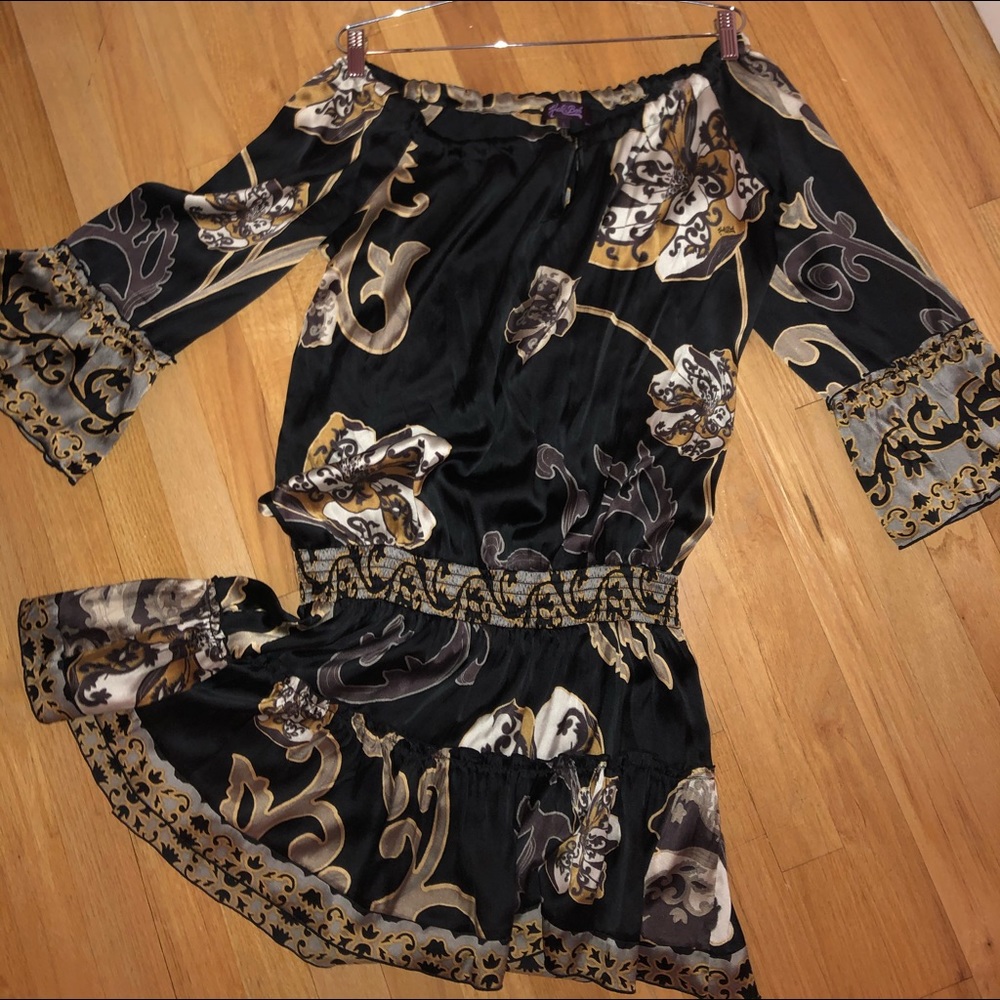 Halébob 100% silk dress drop-waist